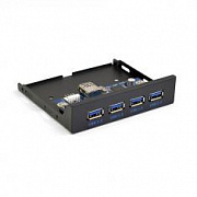 Exegate EX283580RUS Планка USB на переднюю панель ExeGate U3H-625, 3,5", 4*USB3.0, черная, металл, подсоединение к мат. платеEXEGATE