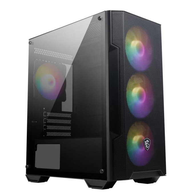 Корпус MSI MAG FORGE M100A Mini-Tower, MATX, 1xUSB 3.0, 2xUSB 2.0, 4x120mm Auto RGB Fan, Acrylic Window, Brown Box 306-7G20A28-HH9