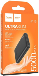 Мобильный аккумулятор Hoco J115 5000mAh 18.5W 2A 2xUSB-A черный 28547231