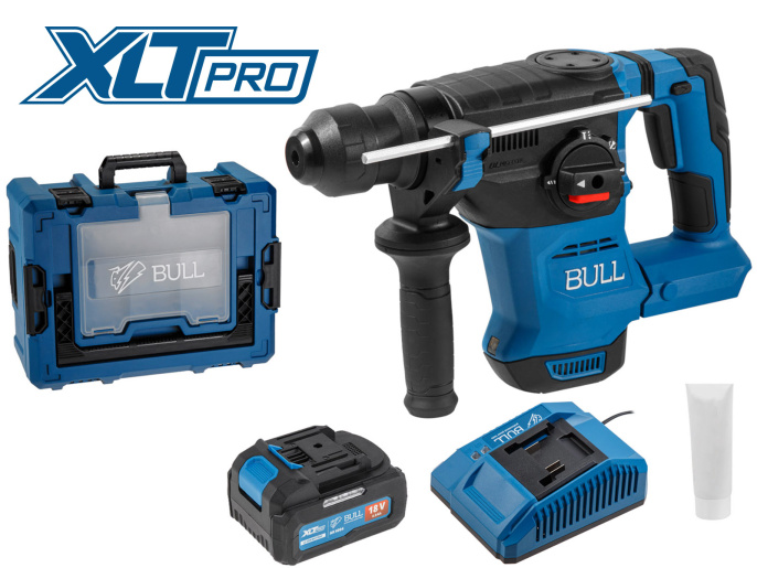 Аккум. перфоратор BULL CBH 1826 Xcase, XLTpro, БЕСЩЕТ., 18 В, 2.6 Дж, 26 мм, 1x4 А*ч, з/у 1333735