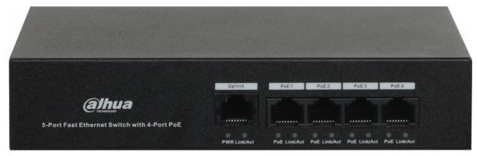 Коммутатор Dahua DH-PFS3005-4ET-36, неуправляемый