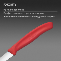 Нож кухонный Victorinox Swiss Classic 6.7301.C1 стальной для чистки овощей и фруктов лезв.60мм прямая заточка красный