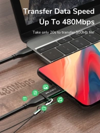 Адаптер CABLETIME CP72G (CT-OTG-CMBF-AGL) USB-C Male to USB2.0 Micro B Female OTG С петлей Lanyaed. Алюминий