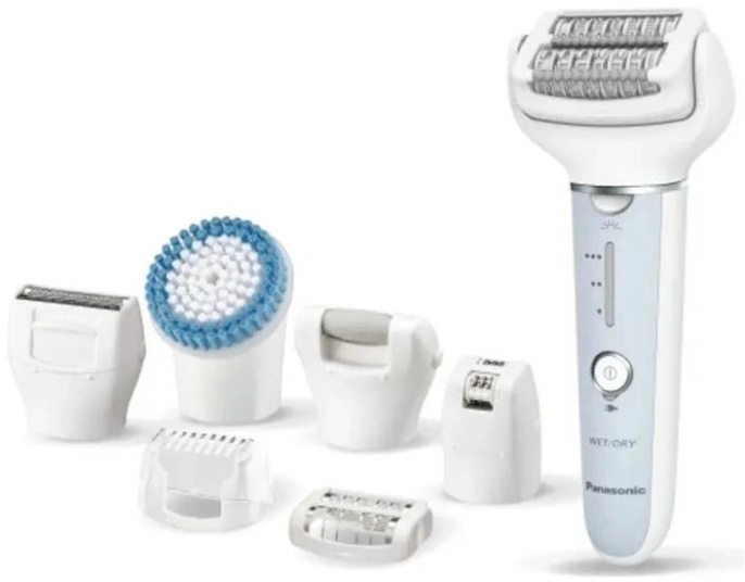 Эпилятор Panasonic ES-EY90-A503 скор.:3 насад.:6 от аккум. белый/голубой