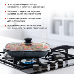 Сковорода-гриль StarWind Chef SW-CH3027GGR, 27x27, антипригарное покрытие, алюминиевая