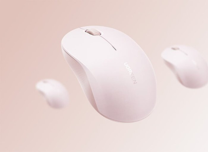 Мышка компьютерная беспроводная UGREEN M331 65625 Multi-mode Wireless Mouse BT&GHz. Цвет: розовый