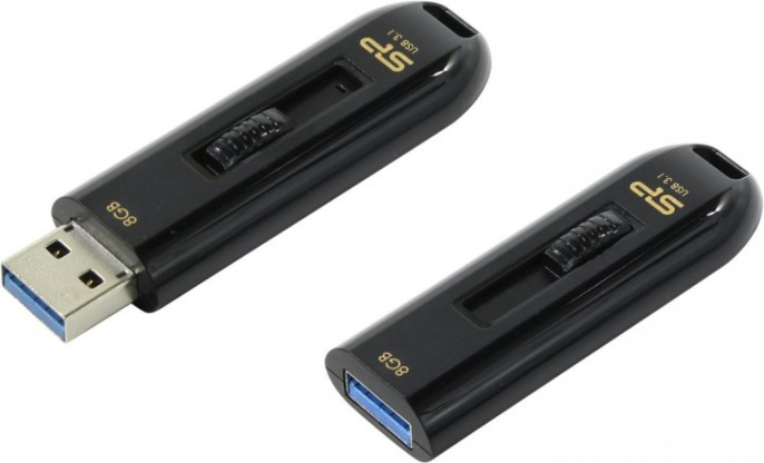 Флеш накопитель 8Gb Silicon Power Blaze B21, USB 3.2, Черный SP008GBUF3B21V1K