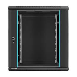 Exegate EX298609RUS Шкаф телекоммуникационный 19" настенный 12U ExeGate EC-WM-12U.450.G.BLACK 19”, 12U, 600x450x635mm ШхГхВ , передняя дверь закаленное стекло, съемные боковые панели, пыле- и влагоз