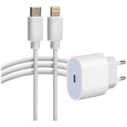 Rexant 16-0234-4 Сетевое зарядное устройство USB-C, 20Вт в комплекте с кабелем USB-C – Lightning