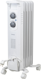 Масляный радиатор Timberk TOR 21.1005 BC, с терморегулятором, 1000Вт, 5 секций, 3 режима, белый