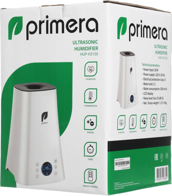Увлажнитель воздуха Primera HUP-H3150 28Вт ультразвуковой белый