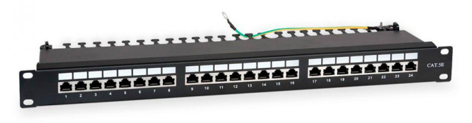 Патч-панель WRline WR-PL-24-C5E-SH-D 19" 1U 24xRJ45 кат.5E FTP
