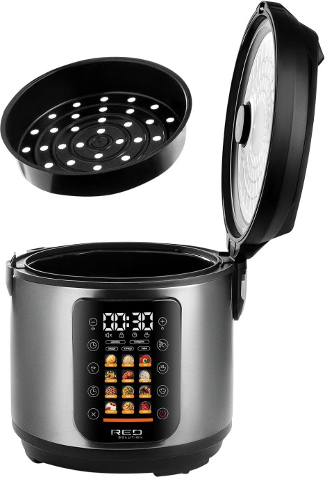 Мультиварка RED SOLUTION M4250,  860Вт,   серебристый/черный