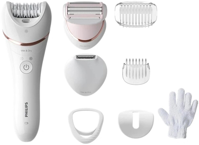 Эпилятор Philips BRE720/01 скор.:2 насад.:6 от аккум. белый