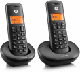 Р/Телефон Dect Motorola E202 черный труб. в компл.:2шт АОН