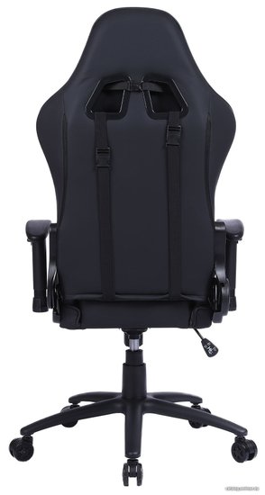 Кресло игровое Cactus CS-CHR-030BL, экокожа, до 120кг, регулируемые 2D подлокотники,  черный