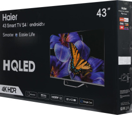 43" Телевизор HAIER Smart TV S4 QLED, 4K Ultra HD, СМАРТ ТВ, Android, серебристый