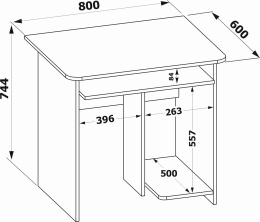 Стол для компьютера Сокол КСТ- 21.1 столешница ЛДСП венге дуб беленый каркас венге КСТ21.1ВБ5