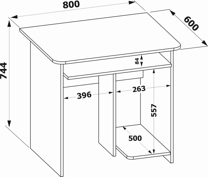 Стол для компьютера Сокол КСТ- 21.1 столешница ЛДСП венге дуб беленый каркас венге КСТ21.1ВБ5