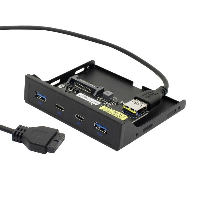 ORIENT C092, Планка портов 3.5" на переднюю панель 2xUSB Type-C + 2xUSB 3.0 USB3.2 Gen1 , 20Pin кабель 50см, металл, oem 31348