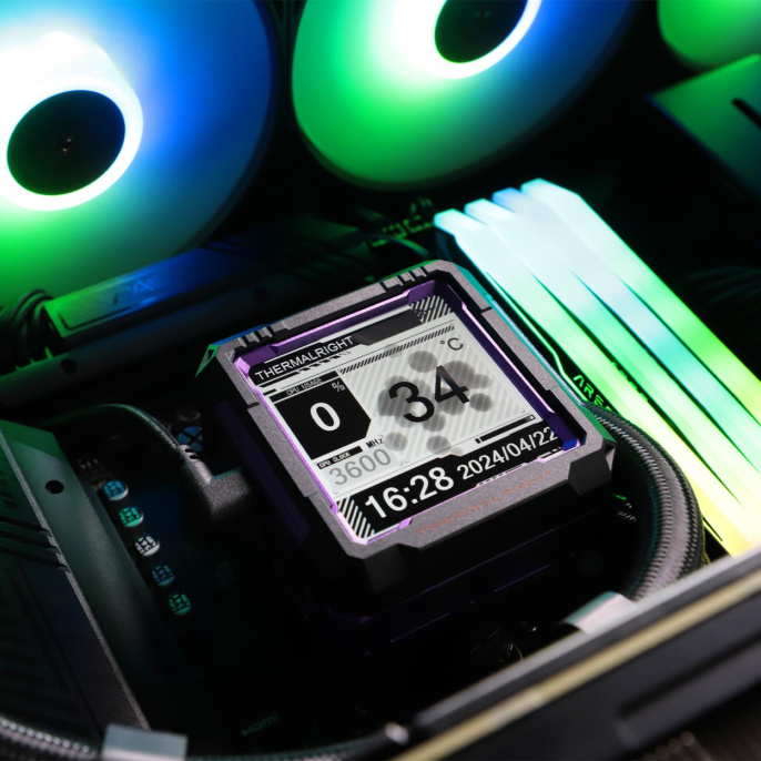 Водяное охлаждение для процессора Water Cooling System Thermalright Frozen Warframe Pro 360 Black Argb 360mm, Black, ARGB/ Fans: 3x120mm, 70.84CFM, 29.8dBA, 2000RPM/ Pump height 60mm, 23dBA, 3000RPM, Rad thickness 27mm/ S: 1200, 1700, 1851, 2011, 2066, (