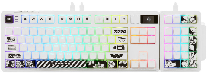 Клавиатура Дарк Проджект KD87A+Numpad Белый DP-KD-87A-000102-GMS проводная, игровая, механическая, подсветка RGB, горячая замена клавиш, g3ms Moonstone свитчи