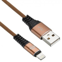 Кабель Digma Lightning (m) -  USB (m),  0.15м,  2A,  коричневый [light-0.15m-br]