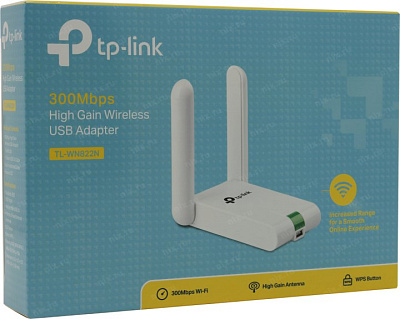 Сетевая карта TP-LINK TL-WN822N High Gain Wireless N USB Adapter(802.11b/g/n 300Mbps 2x2dBi)