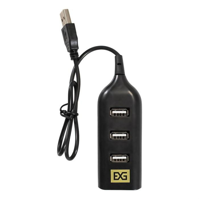 USB-Хаб концентратор 4-в-1 ExeGate DUB-42 кабель-адаптер USB2.0 -- 4xUSB2.0, Plug&Play, черный EX293976RUS