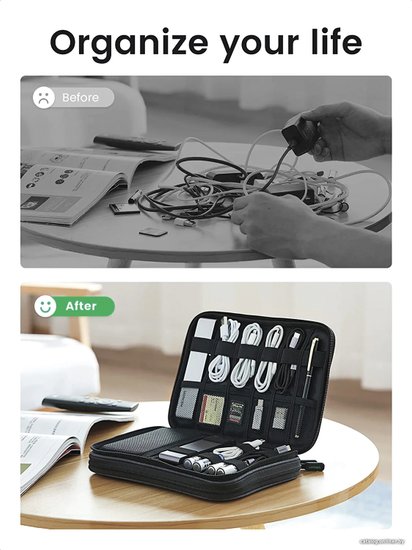 Органайзер UGREEN LP139 50147 Storage Bag. Цвет: серый