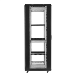 Шкаф телекоммуникационный 19" напольный 42U ExeGate EC-FS-42U.600.800.G.V.BLACK (19”, 42U, 600x800x2054mm (ШхГхВ), передняя дверь закаленное стекло, задняя перфорированная дверь, съемные боковые панели, пыле- и влагозащита IP20,  (EX300274RUS)
