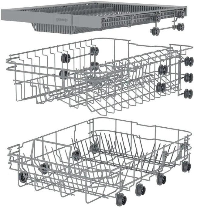 Встраиваемая посудомоечная машина Gorenje GV523E10WE,  узкая, ширина 44.8см, полновстраиваемая, загрузка 11 комплектов, серебристый