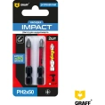 Бита Impact PH 2, 50 мм, 2 шт GRAFF 50250