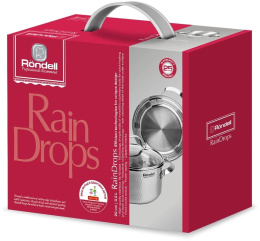 Кастрюля Rondell RainDrops RDS-1294 3.2л. d 20см с крышкой стальной