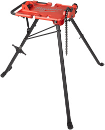 Стол Milwaukee 4933472022 с тисками для труб, длина рабочего стола: 475 мм, ширина рабочего стола: 177 мм, высота стола: 1330 мм, возможность использования с резьбонарезными инструментами, УШМ, сабельными пилами, циркулярными пилами по металлу