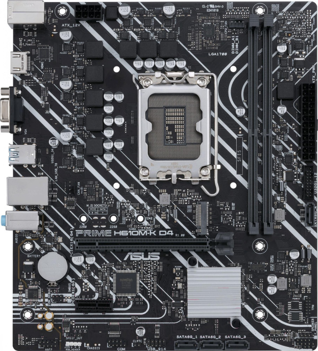 Материнская плата ASUS PRIME H610M-K D4, Socket LGA 1700, Intel H610, mATX, Ret