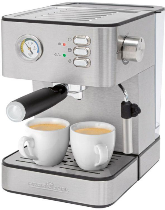 Кофеварка рожковая Profi Cook PC-ES 1209 850Вт серебристый