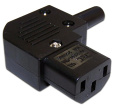 Вилка электрическая кабельная, IEC 60320, C13, 10A, 250V, угловая, разборная, черная, LANMASTER LAN-IEC-320-C13/90