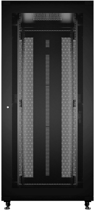 Cabeus ND-05C-42U80/80-BK Шкаф монтажный телекоммуникационный 19" напольный для распределительного и серверного оборудования 42U 800x800x2055mm (ШхГхВ) передняя и задняя перфорированные двери, ручка с замком, цвет черный (RAL 9004)