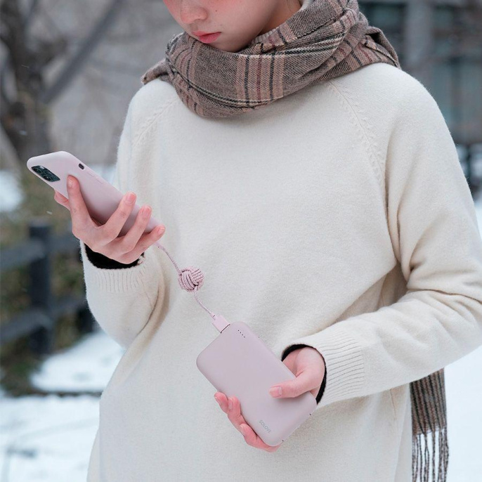 Мобильный аккумулятор Solove W7 10000mAh QC3.0 12W 3A USB-A/USB-C розовый W7 PINK RUS