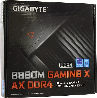 Мат. плата GIGABYTE B660M GAMING X AX DDR4 (RTL) LGA1700 B660 2xPCI-E HDMI+DP2.5GbLAN+WiFi SATA MicroATX 4DDR4