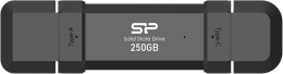 Накопитель SSD Silicon Power USB-C 250GB SP250GBUC3S72V1K DS72 1.8" черный USB-A