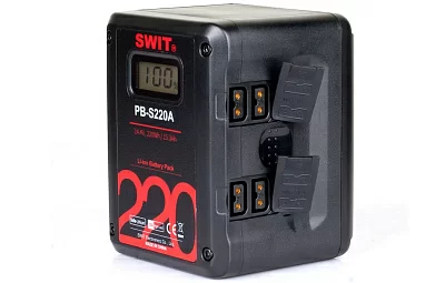 SWIT PB-S220A Li-ion аккумулятор серии Square Digital Тип: Gold Mount Ёмкость: 220 Вт.ч