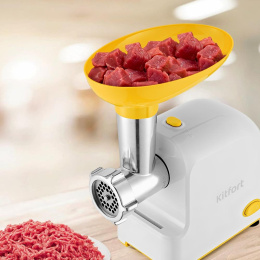 Мясорубка KitFort КТ-2113-2,  белый/ желтый