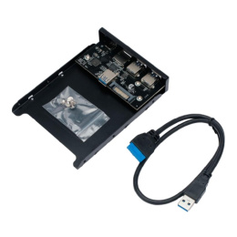 Планка USB 3.0 на переднюю панель 3.5" Gembird, 2 порта USB и порт Type-C, SD+TF, коробка FP3.5-USB3-2A1C-CR