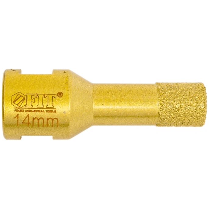 Коронка кольцевая алмазная вакуумное спекание по керамограниту, камню и кафелю 14x60 мм, М14 для УШМ FIT 16335