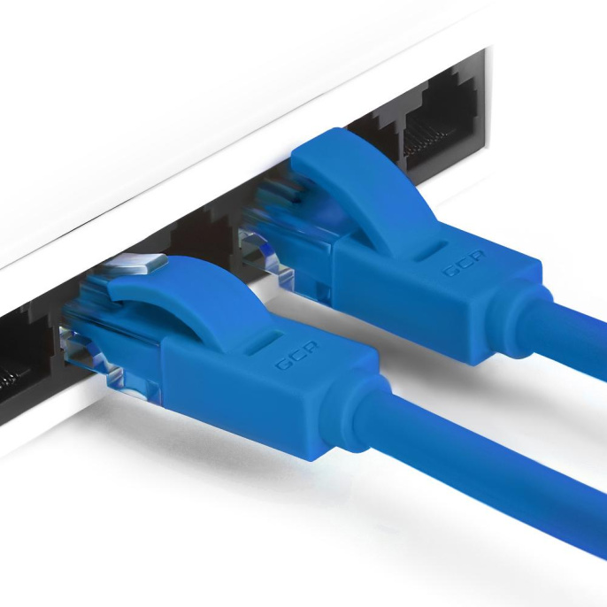 Greenconnect Патч-корд прямой 0.1m, UTP кат.5e, синий, позолоченные контакты, 24 AWG, литой, GCR-LNC01-0.1m, ethernet high speed 1 Гбит/с, RJ45, T568B