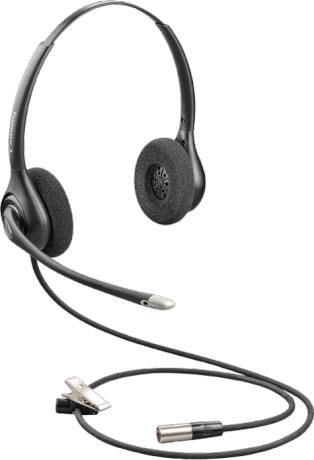Наушники с микрофоном Plantronics HW261N-DCDUALCHANNEL черный 1.5м накладные оголовье 86872-02