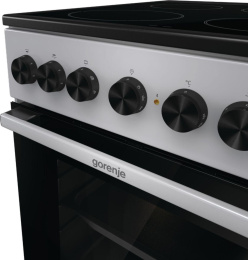Электрическая плита Gorenje GEC5B20SG,  стеклокерамика,  инфракрасная,  без крышки,  серебристый