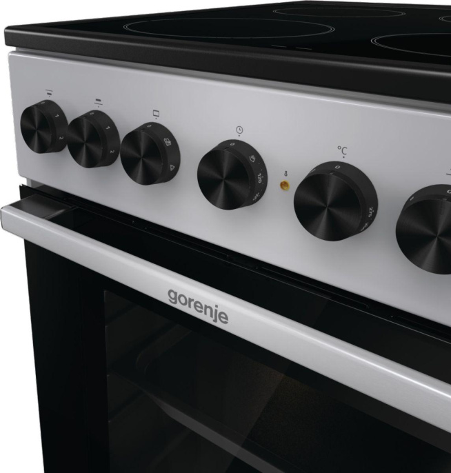 Электрическая плита Gorenje GEC5B20SG,  стеклокерамика,  инфракрасная,  без крышки,  серебристый